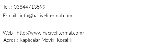 Hac Veli Termal Tatil Ky telefon numaralar, faks, e-mail, posta adresi ve iletiim bilgileri